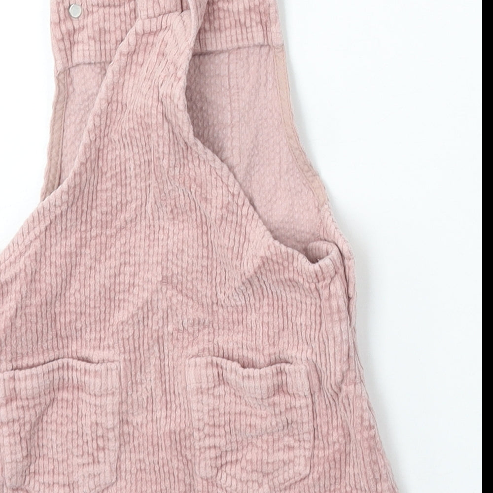 NEXT Girls Pink  Cotton Dungaree One-Piece Size 4 Years