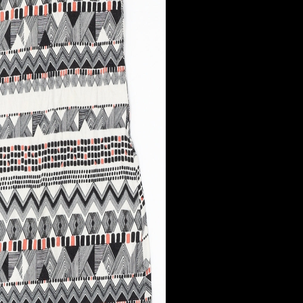 New Look Womens Multicoloured Geometric Viscose Bodycon  Size 16  Round Neck