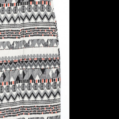 New Look Womens Multicoloured Geometric Viscose Bodycon  Size 16  Round Neck