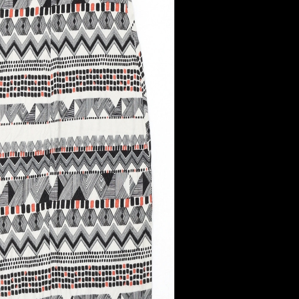 New Look Womens Multicoloured Geometric Viscose Bodycon  Size 16  Round Neck