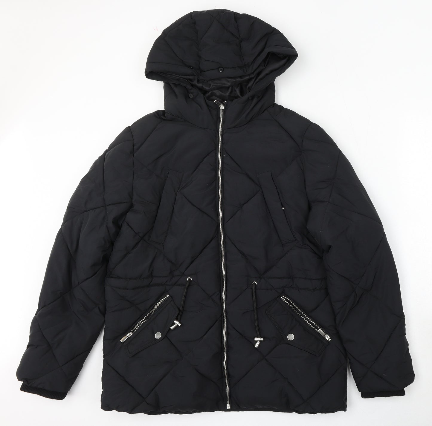 New Look Womens Black   Puffer Jacket Jacket Size 12  Zip