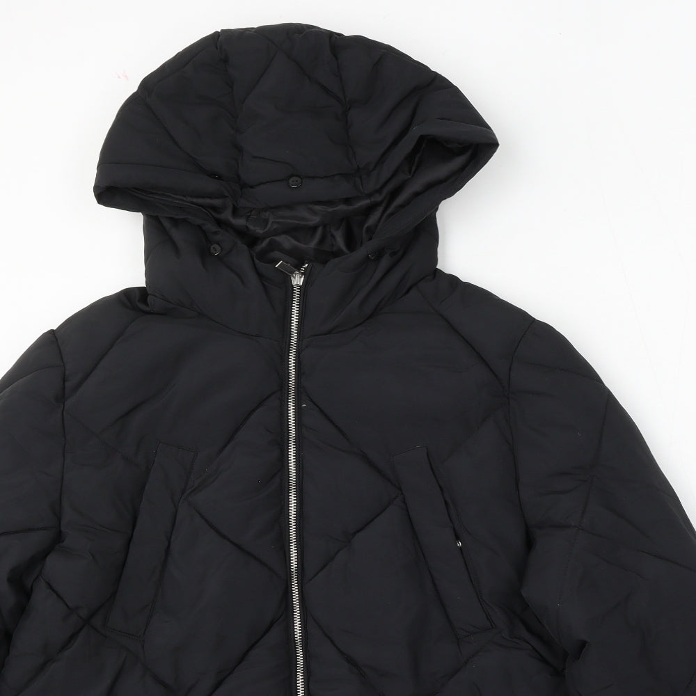 New Look Womens Black   Puffer Jacket Jacket Size 12  Zip