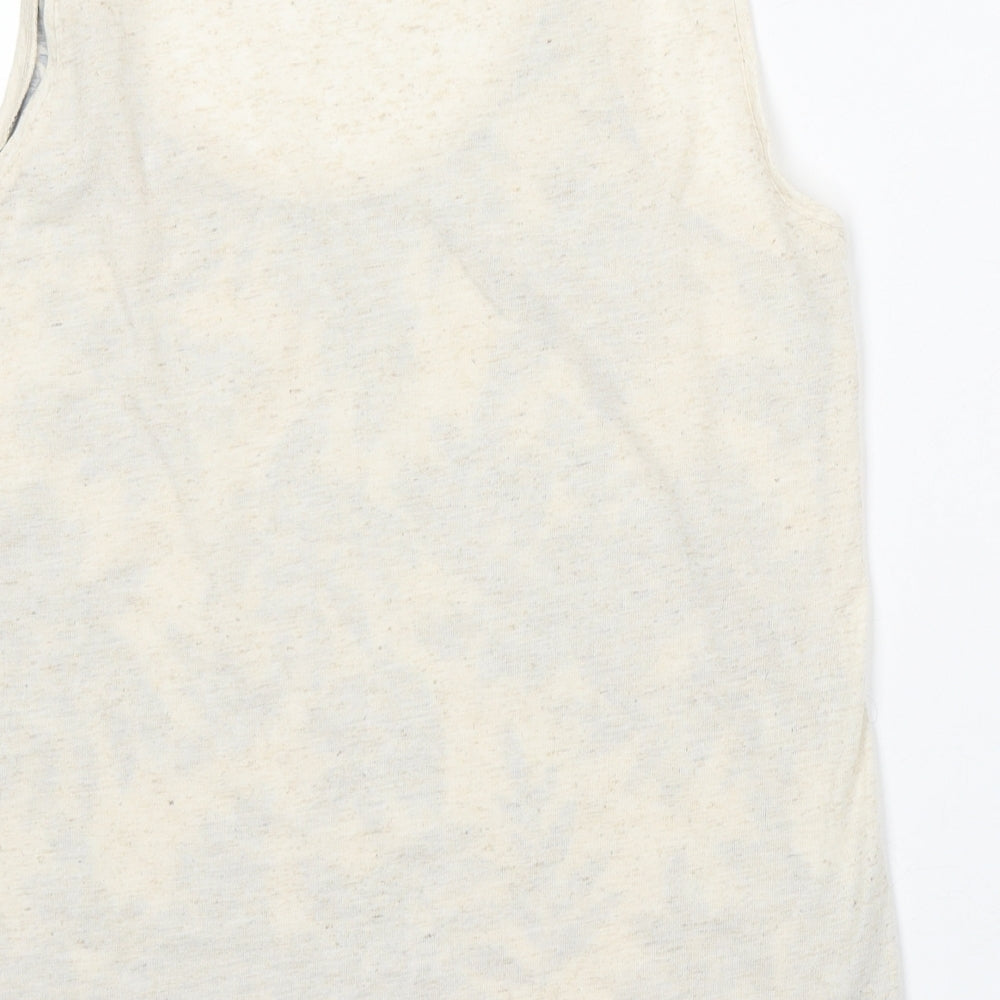M&Co Womens Beige  Polyester Basic Tank Size 12 Round Neck