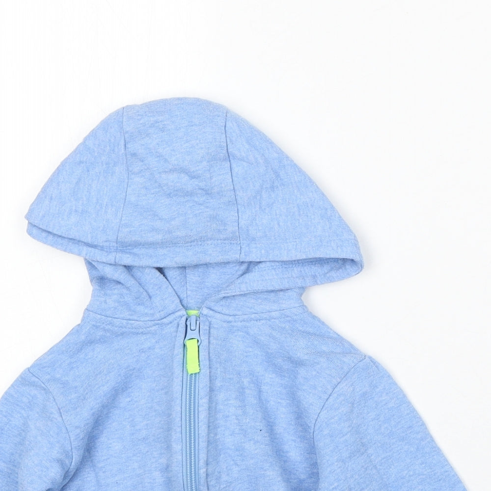 Dunnes Stores Boys Blue  Cotton Full Zip Jumper Size 12-18 Months  Zip