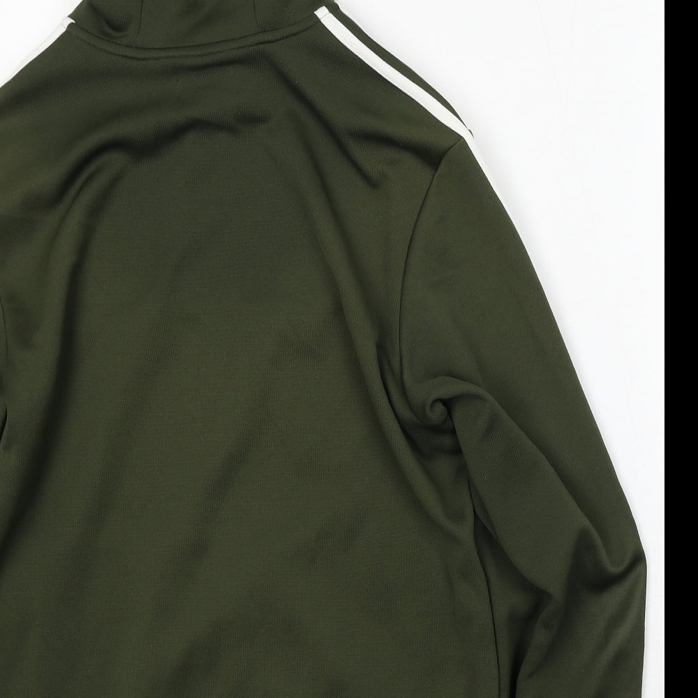 adidas Mens Green  Polyester Full Zip Hoodie Size M