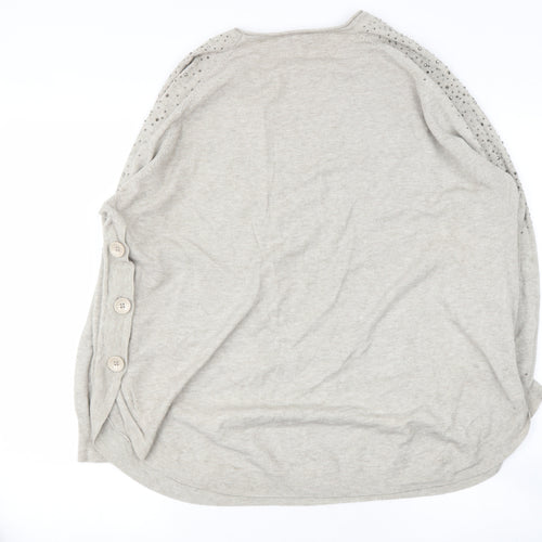 Preworn Womens Beige Round Neck  Polyester Pullover Jumper Size M