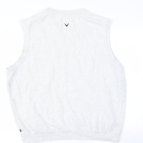 GALLAWAY Mens Beige  Cotton  T-Shirt Size M V-Neck