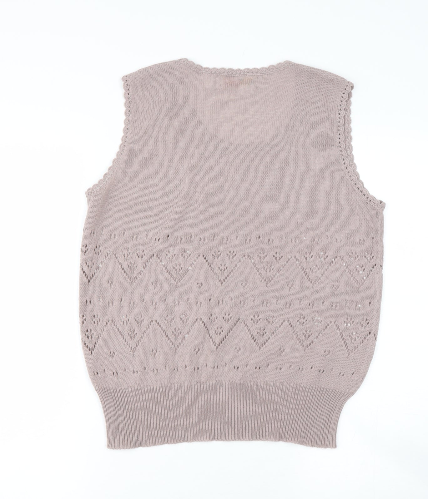 Preworn Womens Pink Scoop Neck  Polyester Pullover Jumper Size M