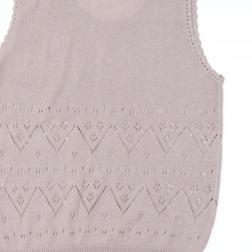Preworn Womens Pink Scoop Neck  Polyester Pullover Jumper Size M