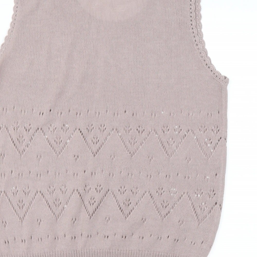 Preworn Womens Pink Scoop Neck  Polyester Pullover Jumper Size M