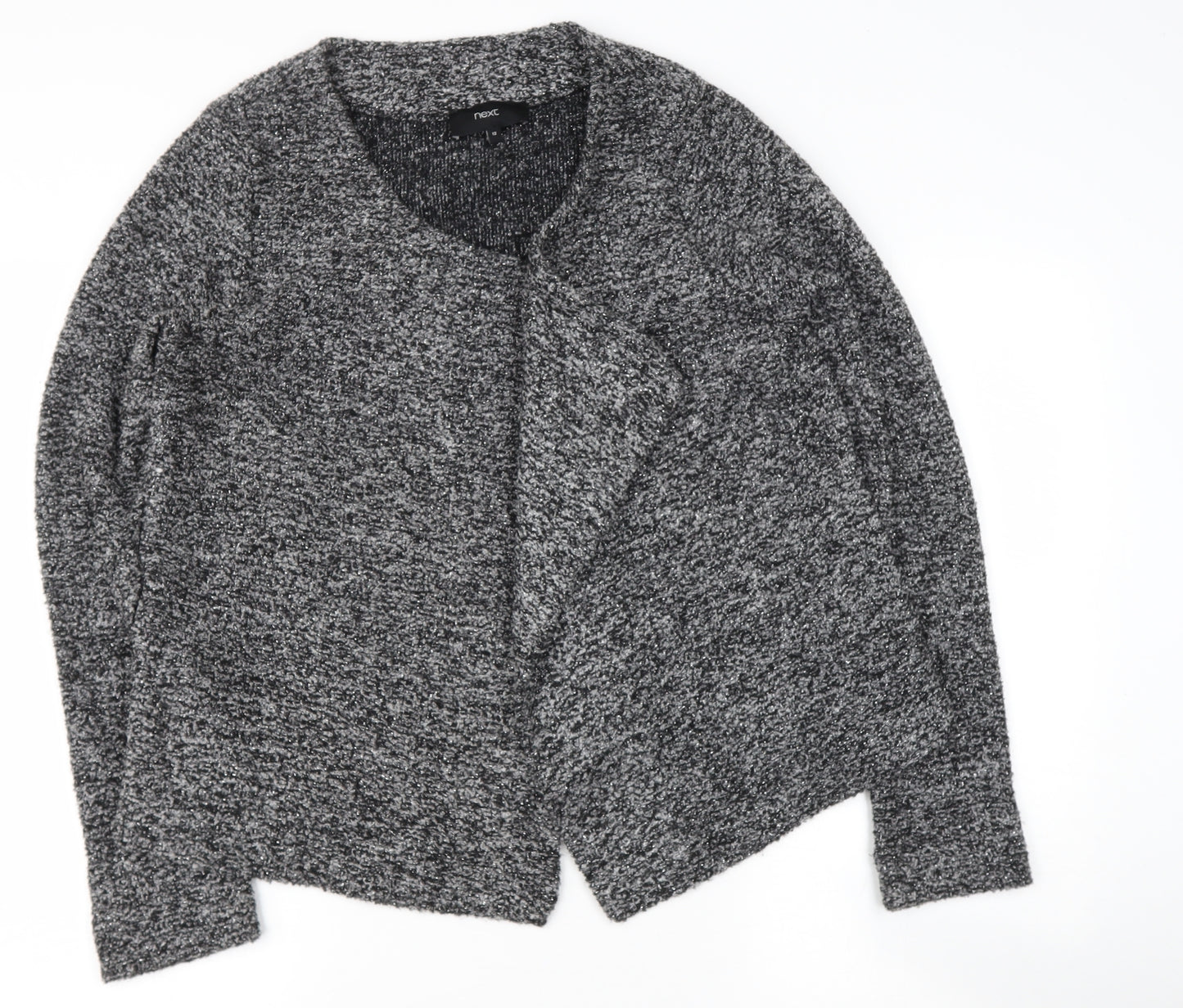 NEXT Womens Grey Collared  Acrylic Cardigan Jumper Size 12
