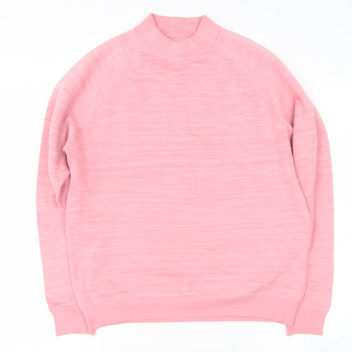 Preworn Womens Pink High Neck  Polyester Pullover Jumper Size S