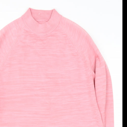 Preworn Womens Pink High Neck  Polyester Pullover Jumper Size S