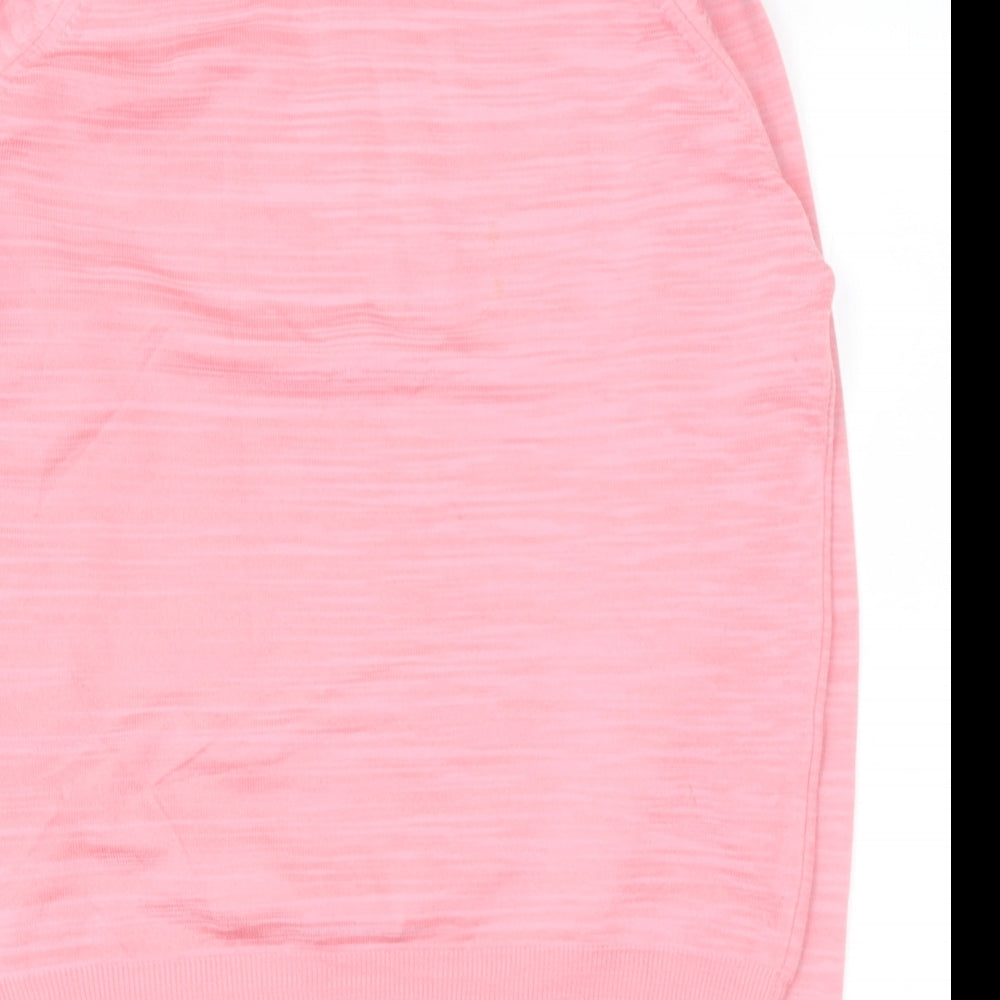 Preworn Womens Pink High Neck  Polyester Pullover Jumper Size S