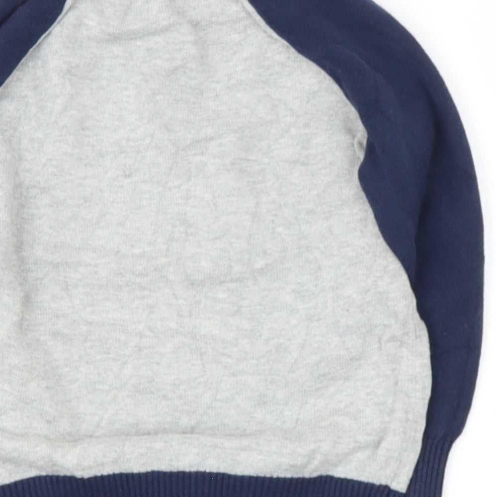 Blue Zoo Boys Blue Roll Neck  Cotton Pullover Jumper Size 2-3 Years   - Dinasour