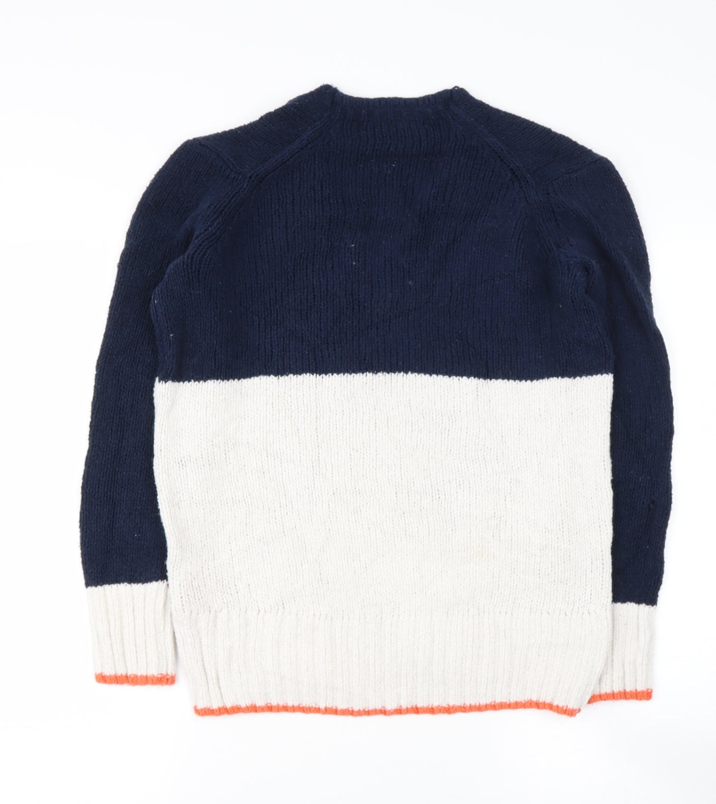 Marks and Spencer Womens Blue V-Neck  Cotton Pullover Jumper Size XS