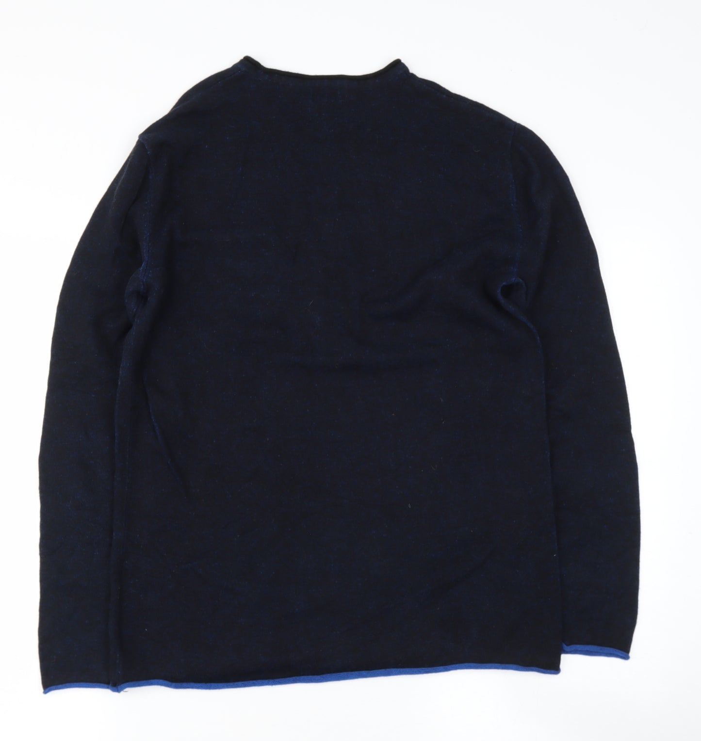 H&M Womens Blue Round Neck  Cotton Pullover Jumper Size S