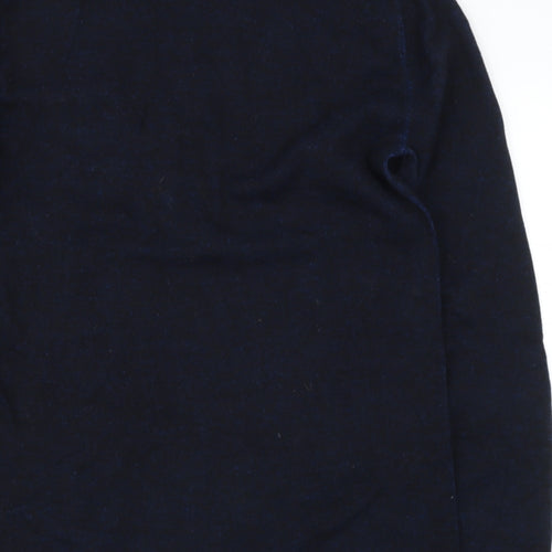 H&M Womens Blue Round Neck  Cotton Pullover Jumper Size S