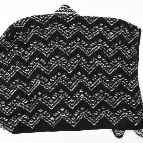 NEST Womens Black V-Neck Geometric Acetate Shrug Jumper Size S