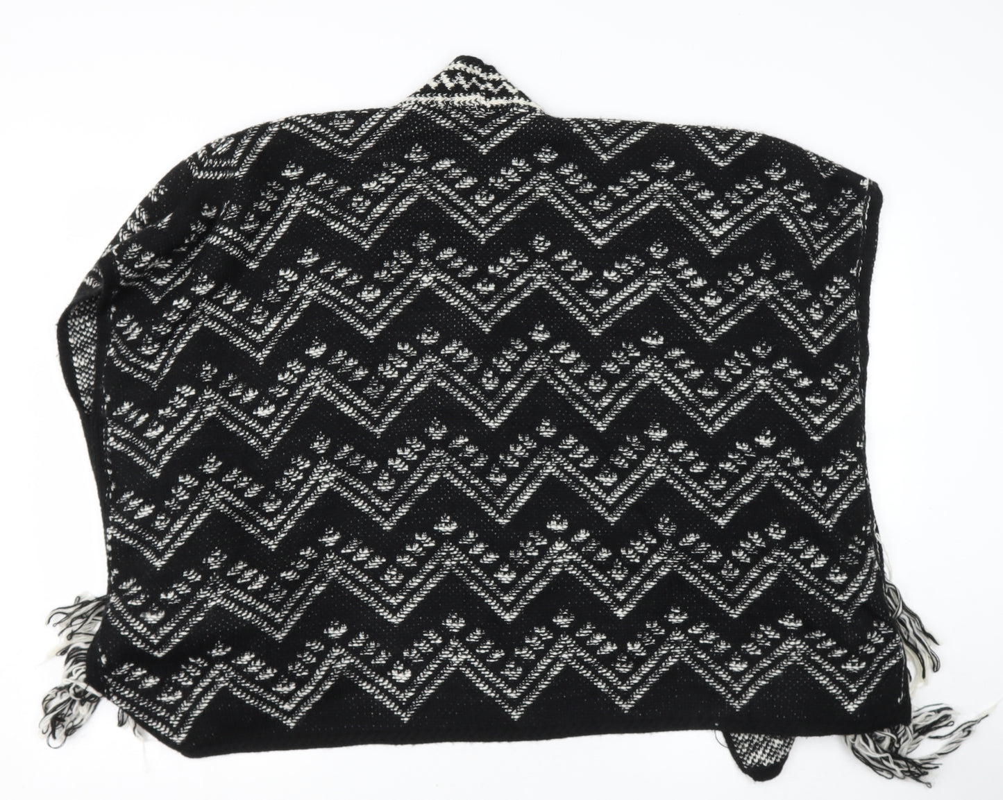 NEST Womens Black V-Neck Geometric Acetate Shrug Jumper Size S