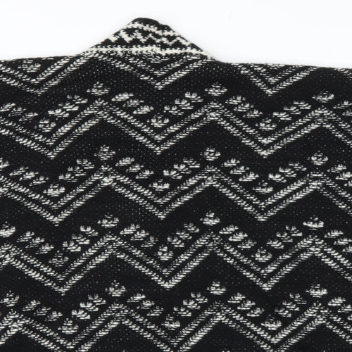 NEST Womens Black V-Neck Geometric Acetate Shrug Jumper Size S