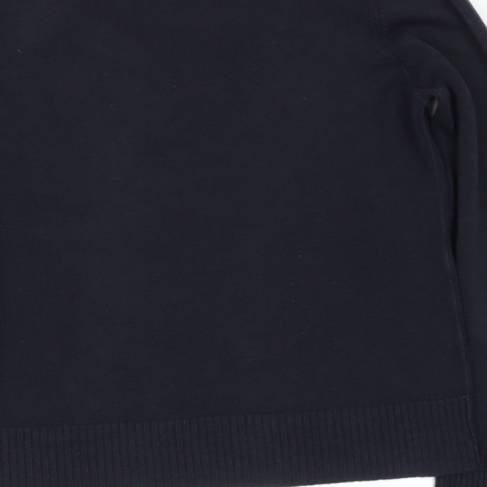 Papya Womens Black Round Neck  Polyester Pullover Jumper Size 8