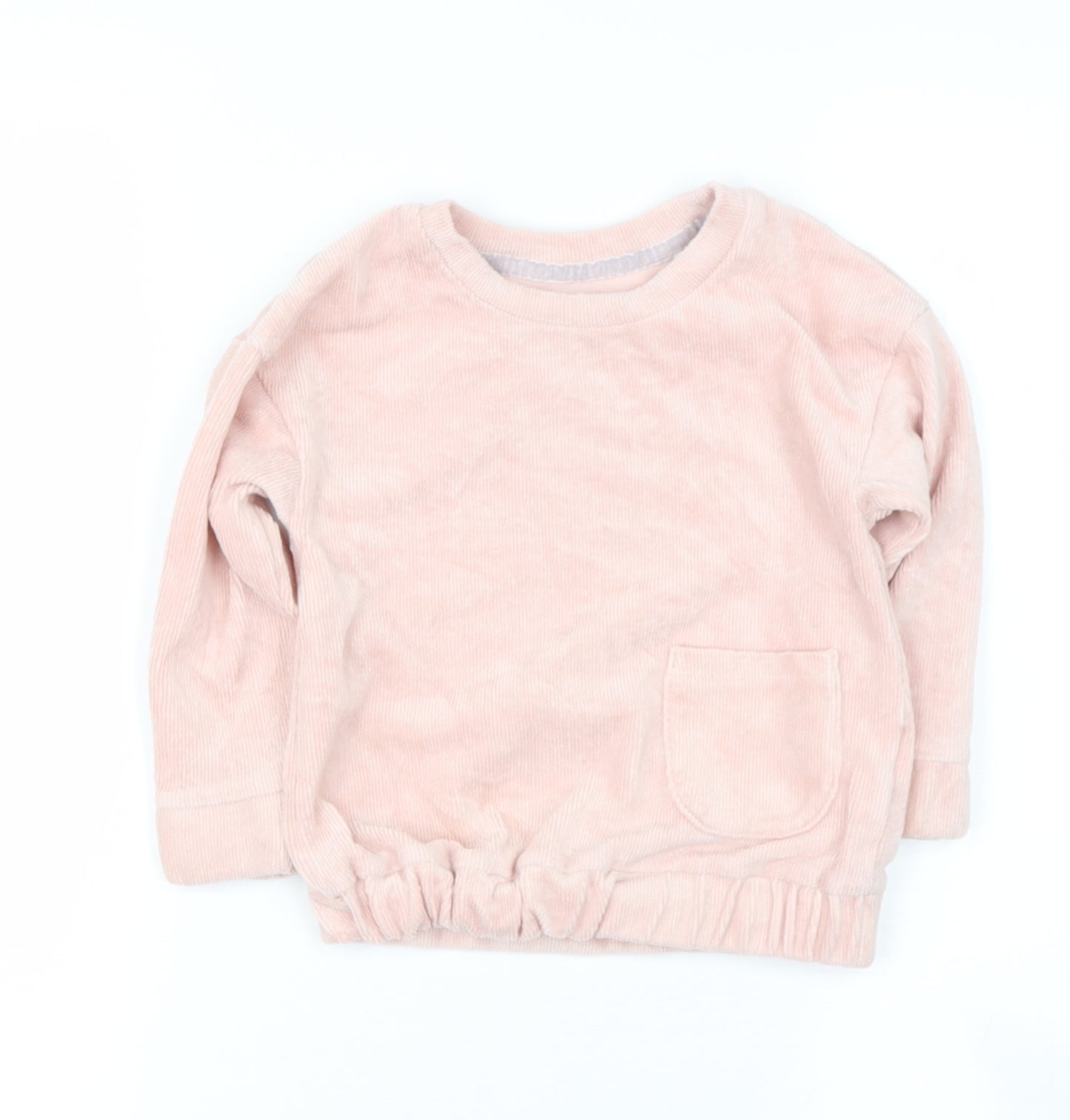 George Girls Pink Round Neck  Cotton Pullover Jumper Size 2-3 Years