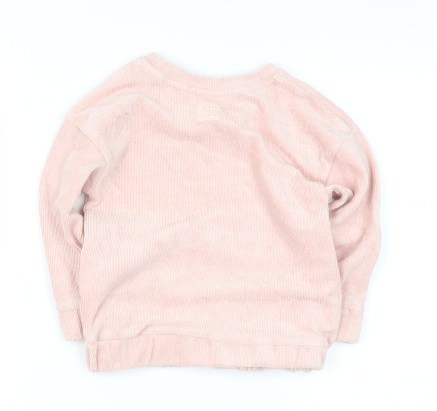 George Girls Pink Round Neck  Cotton Pullover Jumper Size 2-3 Years
