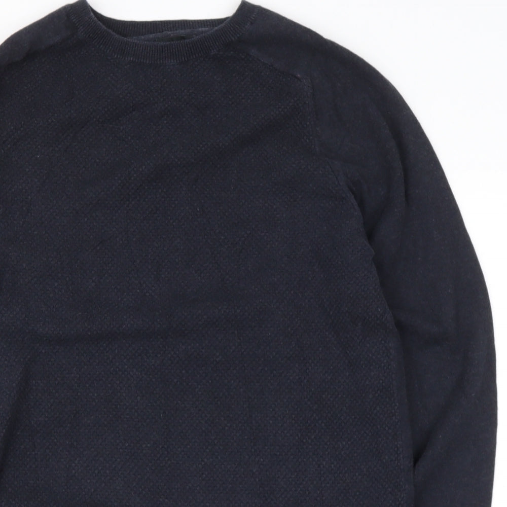 NEXT Mens Blue Round Neck  Cotton Pullover Jumper Size XS