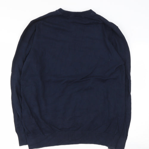 Very Womens Blue V-Neck  Cotton Pullover Jumper Size L