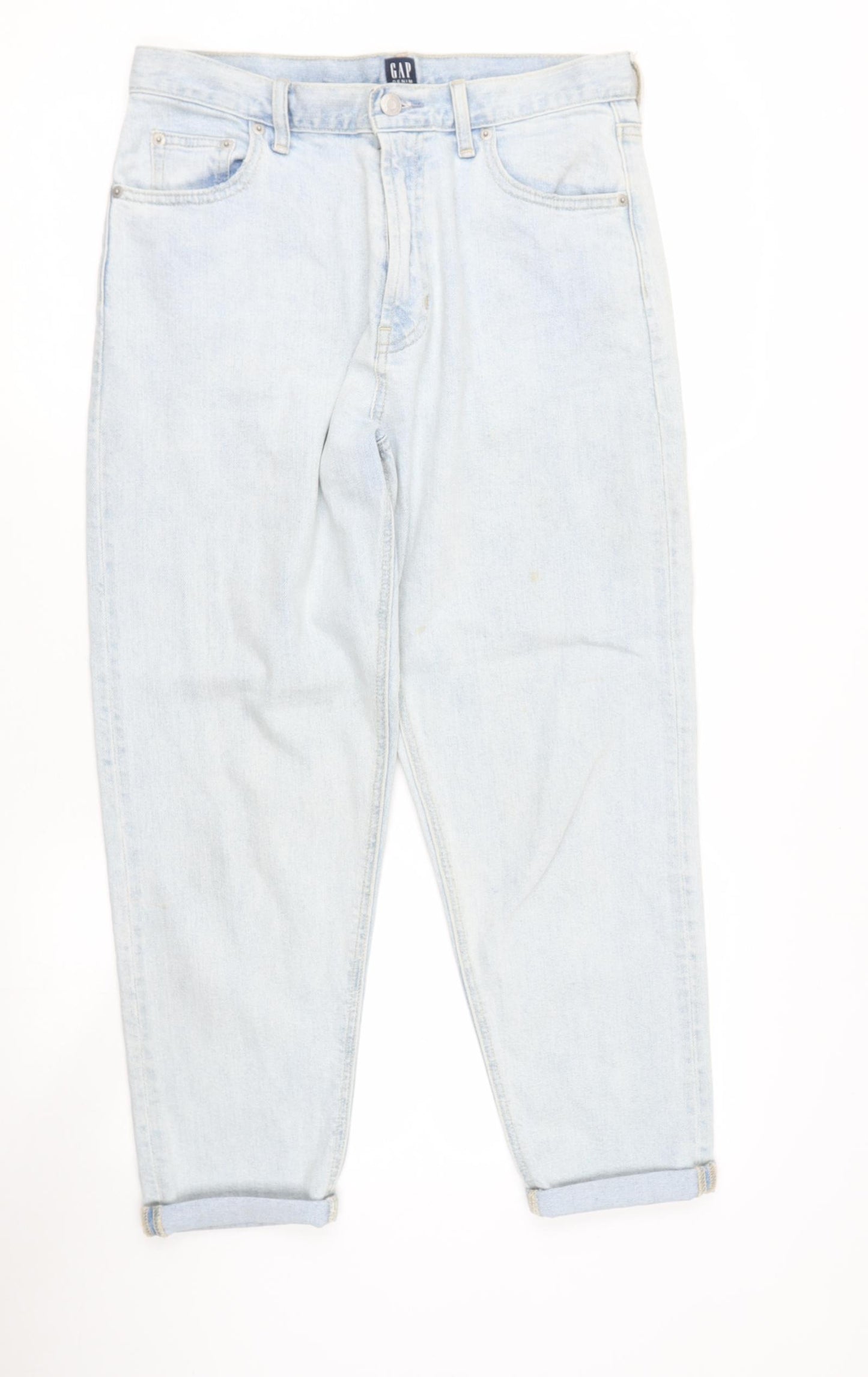 Gap Womens Blue  Cotton Boyfriend Jeans Size M L25 in Regular