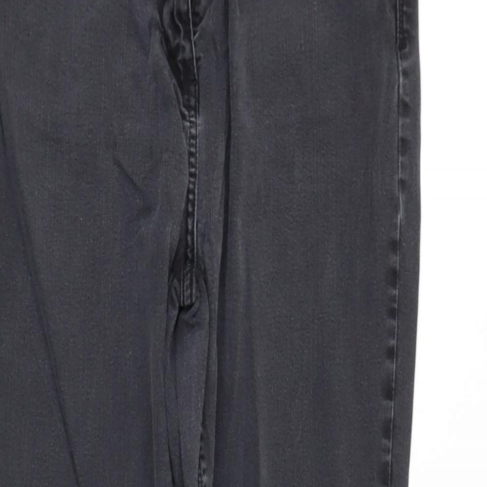 Papya Womens Black  Cotton Straight Jeans Size 16 L27 in Regular