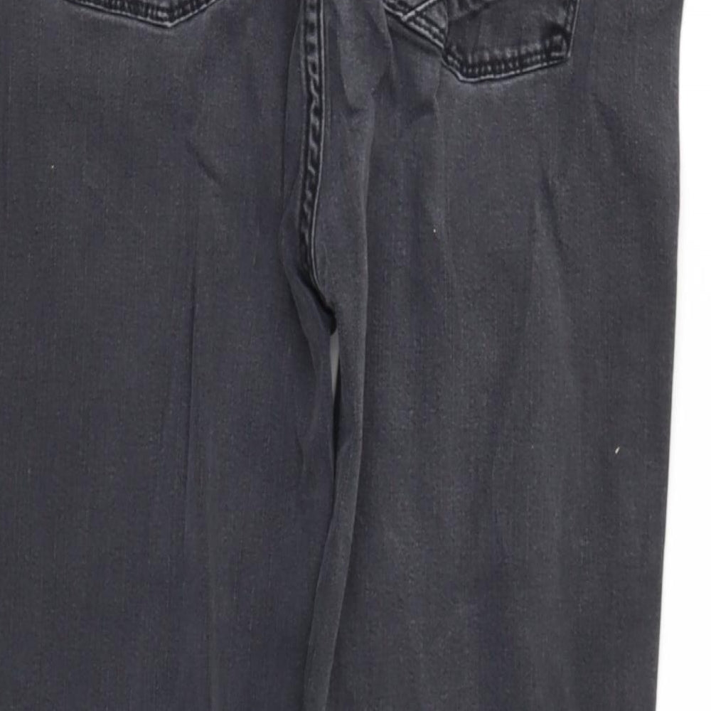 Papya Womens Black  Cotton Straight Jeans Size 16 L27 in Regular
