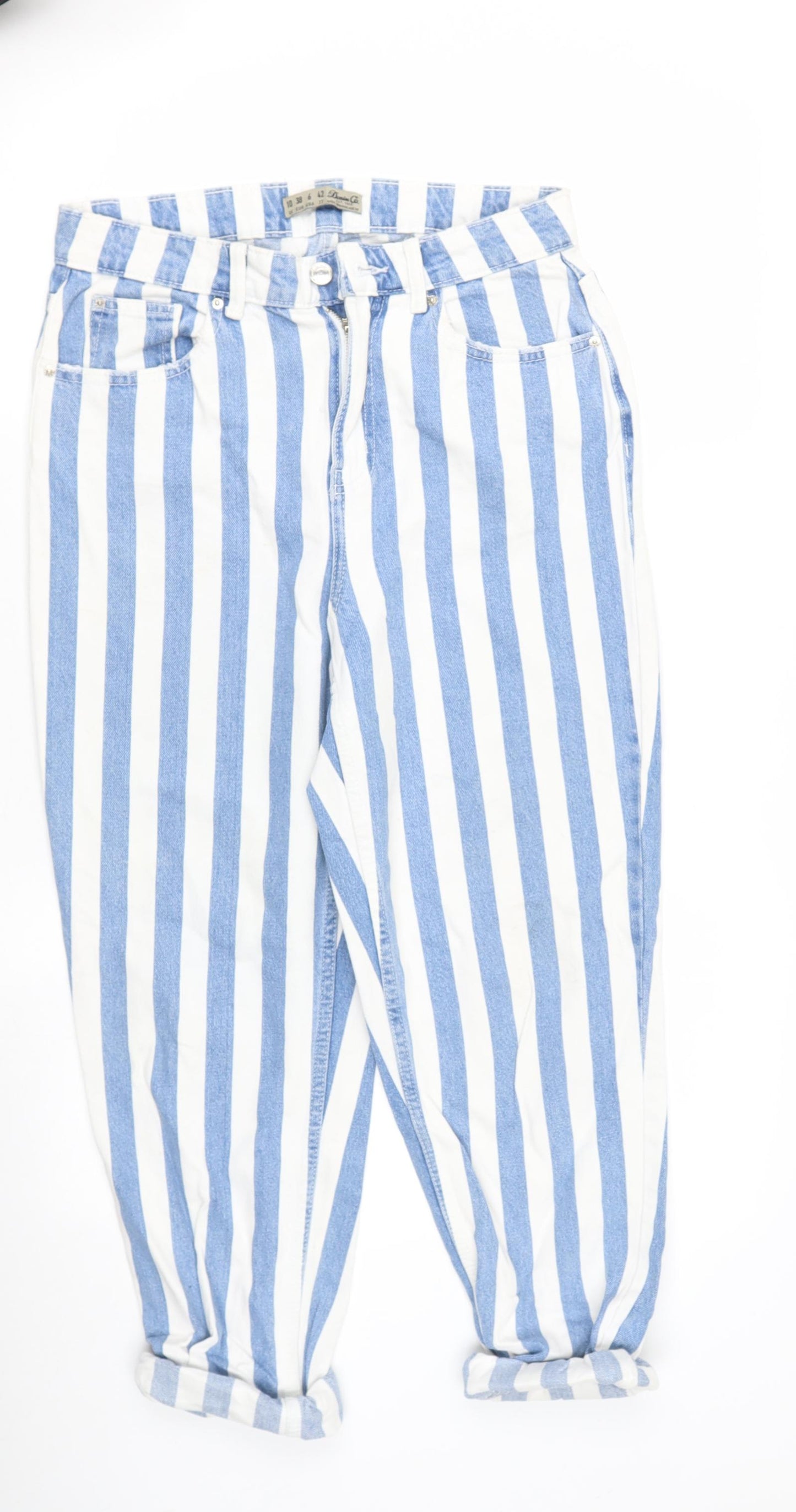Denim & Co. Womens Blue  Cotton Boyfriend Jeans Size 10 L30 in Regular