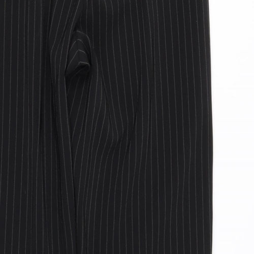 FOR WOMAN Womens Black Striped Polyester Trousers  Size 8 L30 in Regular