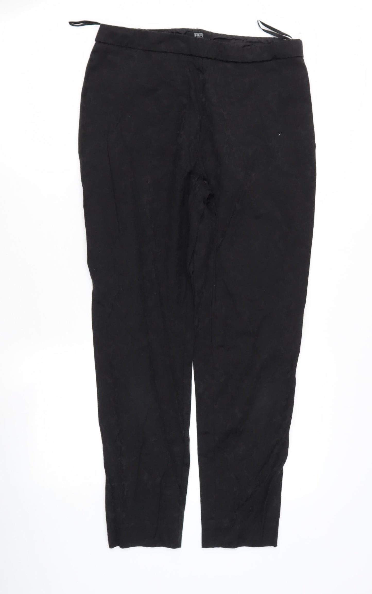 TESCO Womens Black  Cotton Trousers  Size 10 L27 in Regular