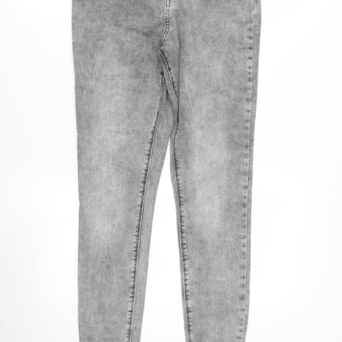 DENIM AND CO Womens Grey  Cotton Skinny Jeans Size 14 L28 in Regular