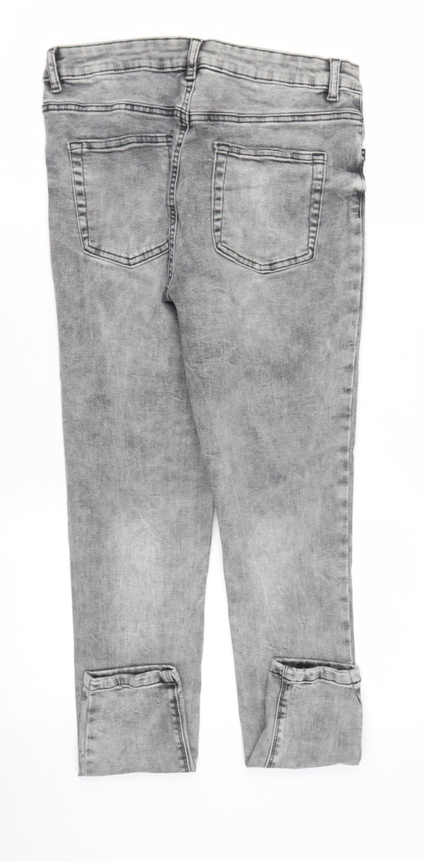 DENIM AND CO Womens Grey  Cotton Skinny Jeans Size 14 L28 in Regular
