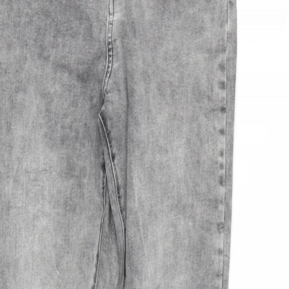 DENIM AND CO Womens Grey  Cotton Skinny Jeans Size 14 L28 in Regular