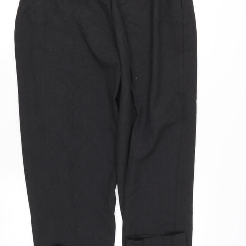 Preworn Womens Black  Polyester Trousers  Size 14 L30 in Regular