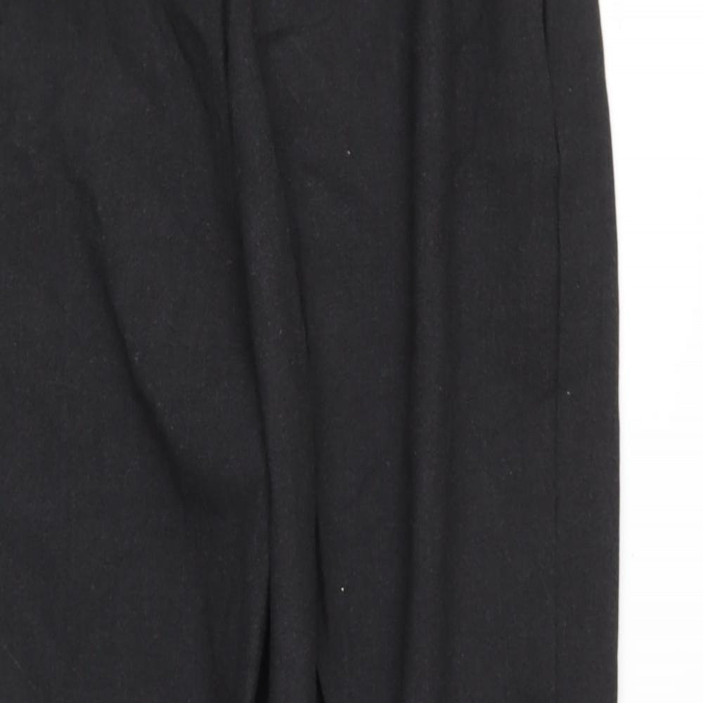 Preworn Womens Black  Polyester Trousers  Size 14 L30 in Regular