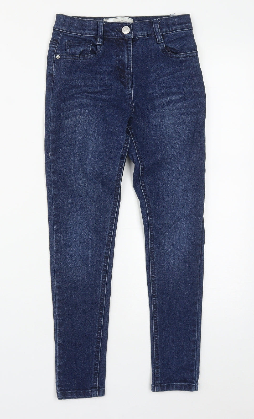 Dunnes Girls Blue  Cotton Straight Jeans Size 9 Years  Regular Zip