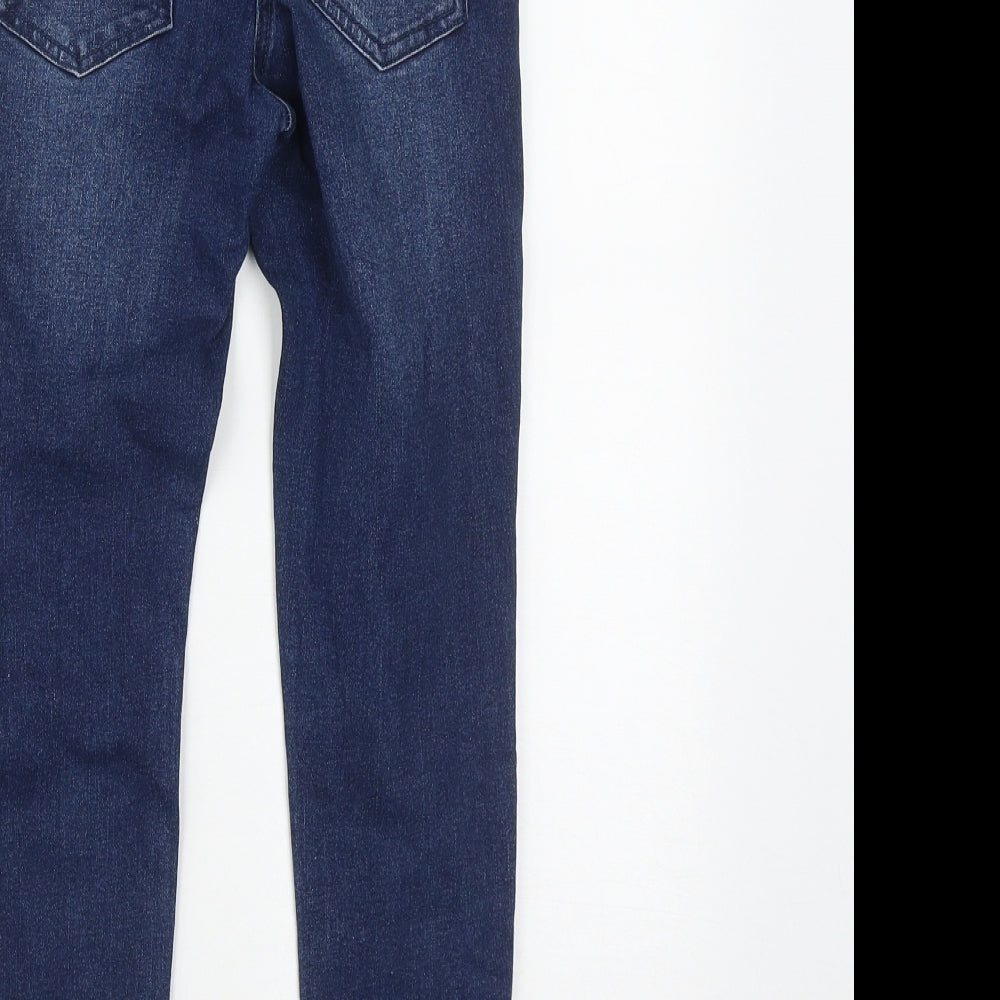 Dunnes Girls Blue  Cotton Straight Jeans Size 9 Years  Regular Zip