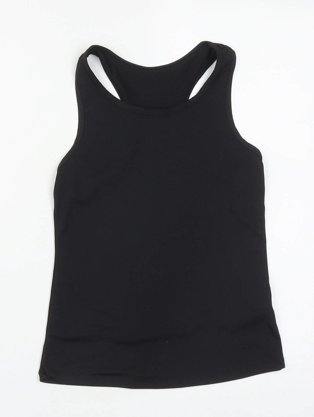 Dunnes Girls Black  Polyester Basic Tank Size 8-9 Years Round Neck