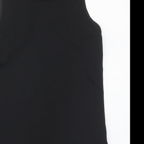 Dunnes Girls Black  Polyester Basic Tank Size 8-9 Years Round Neck
