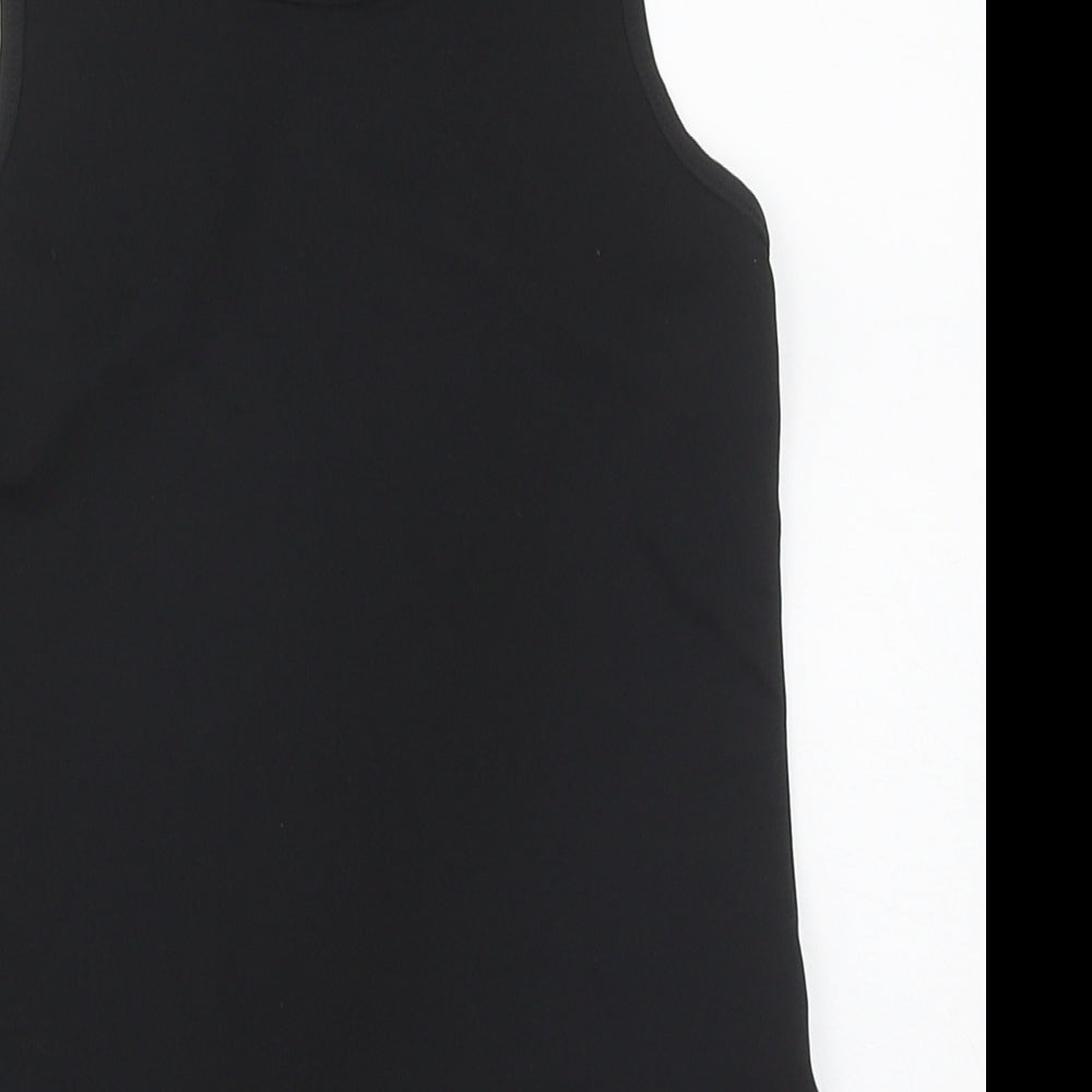Dunnes Girls Black  Polyester Basic Tank Size 8-9 Years Round Neck