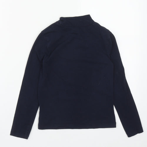 Dunnes Girls Blue  Cotton Basic Casual Size 8-9 Years High Neck