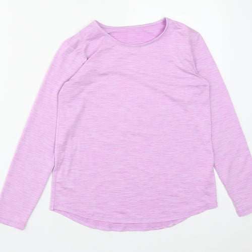 Dunnes Girls Purple  Polyester Basic Casual Size 10-11 Years Round Neck