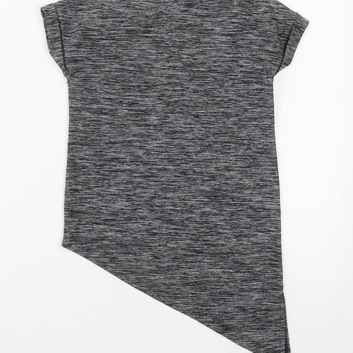 TU Girls Grey  Polyester Basic T-Shirt Size 8 Years Round Neck  - Born To Win
