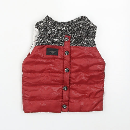 Hippul Boys Red   Gilet Waistcoat Size 3 Years  Snap